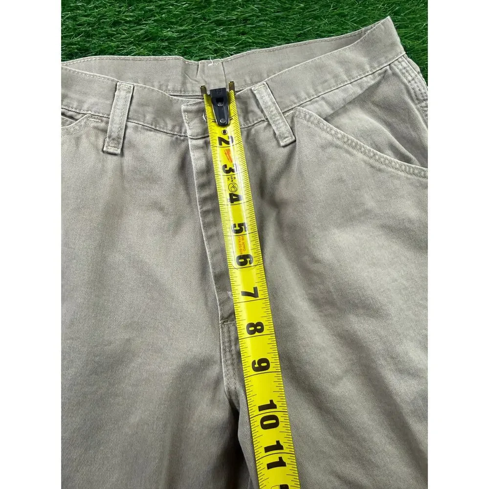 Wrangler Mens 30x32 Khaki Beige Carpenter Pants Relaxed Fit Utility Workwear Y2K - Picture 13 of 15